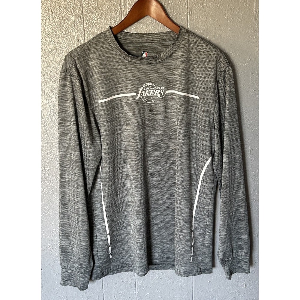 Men's Lakers Basketball NBA Gray Long Sleeve Shirt Size M Lightweight